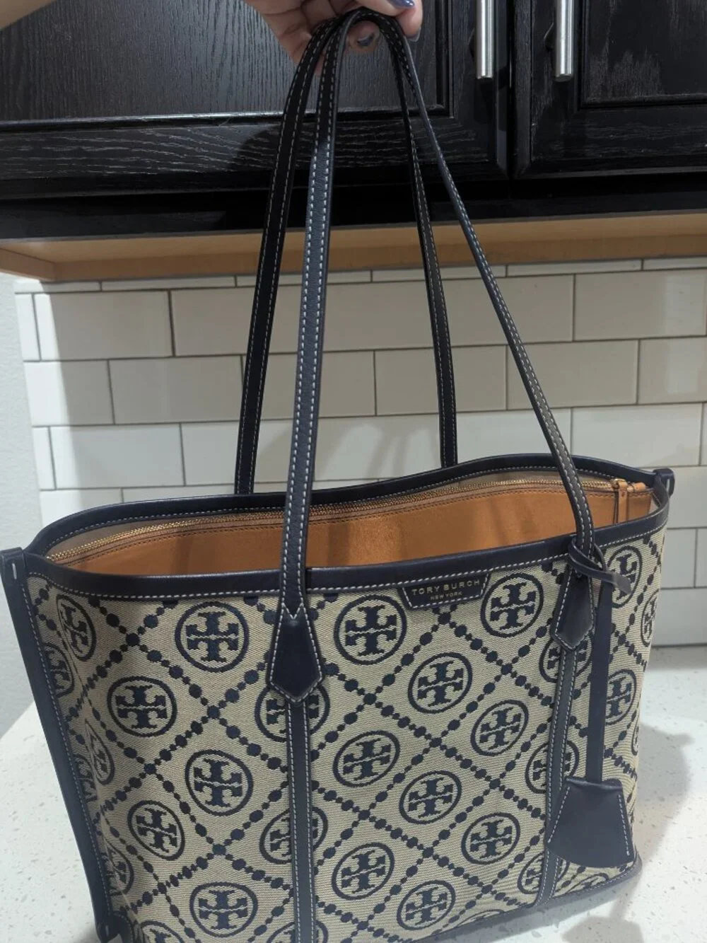 Tory Burch Perry T Monogram Tote Bag